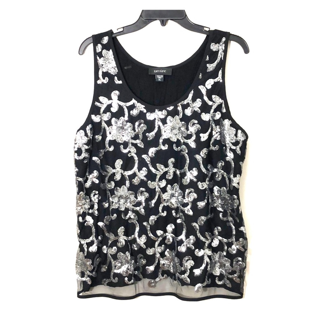 Black with Silver Sequined Top